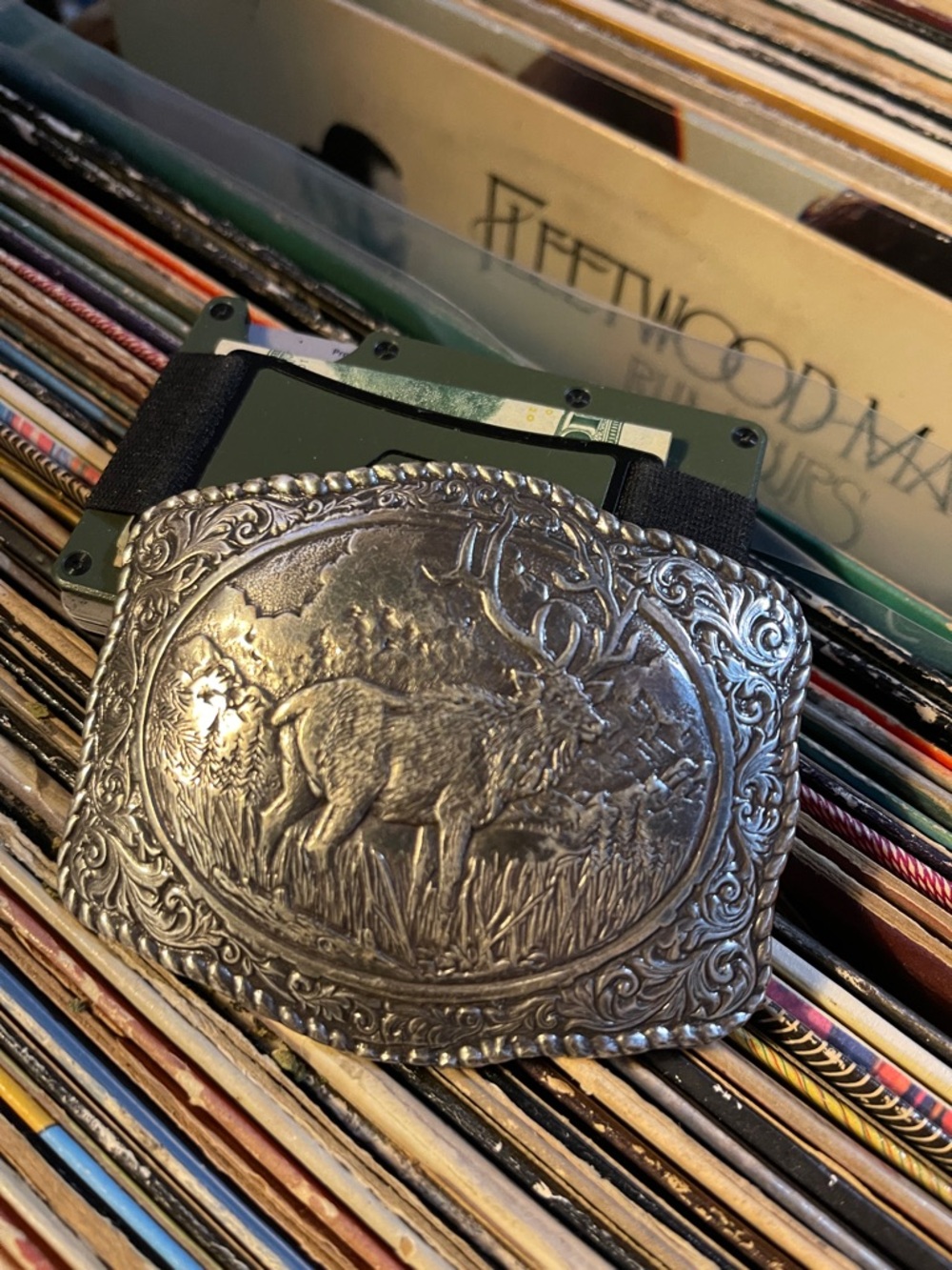 Vintage Silver Tone Buffalo Crumrine belt buckle